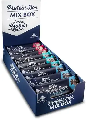 Die beste Proteinriegel Multipower 53% Protein Boost, 20 x 45 g Mix Box 2026 Test Bestseller Proteinriegel Multipower 53% Protein Boost, 20 x 45 g Mix Box