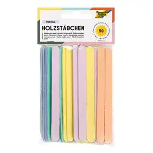 Eisstiele folia 2288 – Holzstäbchen pastell, ca. 11,4 x 1 x 0,2 cm