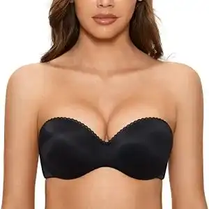 Trägerloser BH DOBREVA Damen Push Up, Bandeau-BH Schwarz