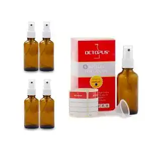 Sprühflasche 50ml Octopus 5 x 50 ml Braunglasflaschen