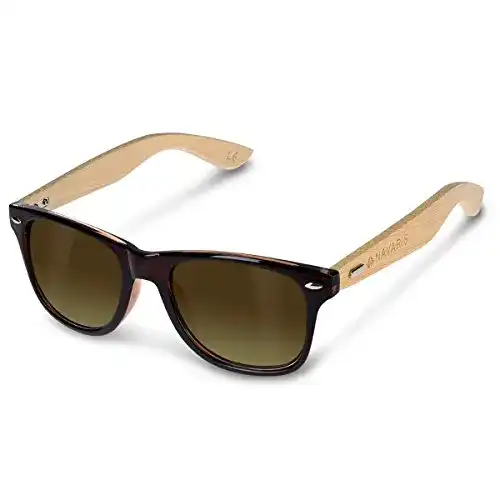 Sonnenbrillen Navaris Holz Sonnenbrille UV400 Unisex, Holz
