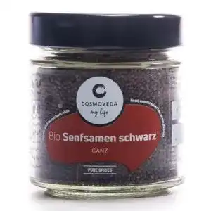 Senfkörner Cosmoveda Senfsamen, schwarz, ganz (130 g)