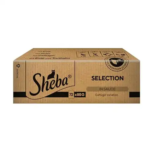 Katzenfutter Sheba Selection, mit Geflügel in Sauce 72 x 85g