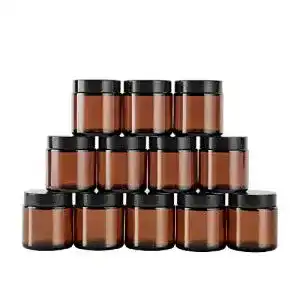 Reiseflaschen Glas PANENDIANO Amber Glas Leerdose klarer Tiegel