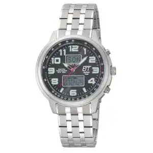 Funk-Solaruhr Herren ETT Eco Tech Time Funk Solar Weltzeit Herren Uhr