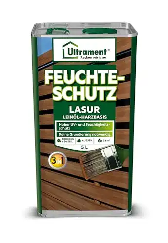 Holzlasur Ultrament Feuchteschutz-Lasur 3-in-1, nussbaum, 5l