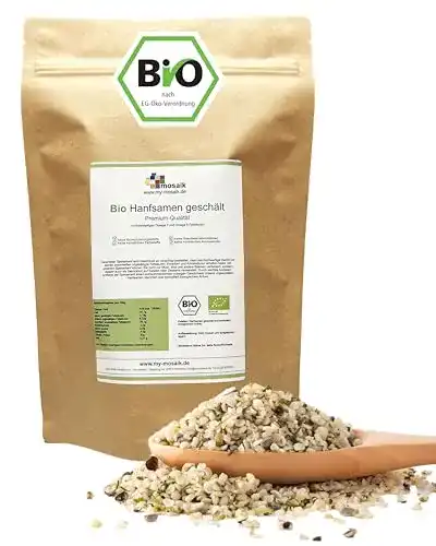 Die beste Hanfsamen my-mosaik Bio geschält (1000g), vegan 2026 Test Bestseller Hanfsamen my-mosaik Bio geschält (1000g), vegan