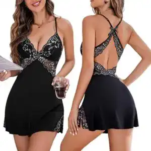 Negligee ADOME Damen Sexy Nachtwäsche Sleepwear Spitze