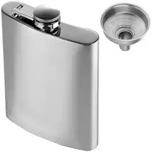 Flachmann Anpro Edelstahl und Trichter Set, 8 oz. 227ml, Silber