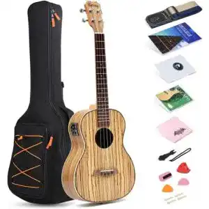 Bariton-Ukulele MUSOO 30-Zoll-Satin-Zebrawood-Bariton-Akustik