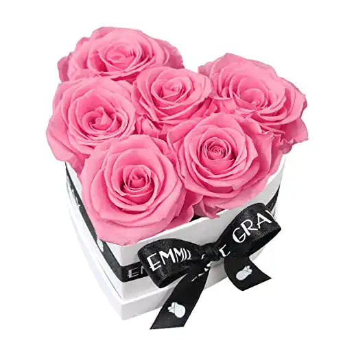 Rosenbox EG EMMIE GRAY Classic Infinity Herz Weiß, S, Baby Pink