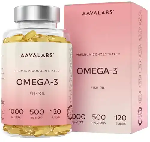 Omega-3-Kapseln AAVALABS, 120 Kapseln, 60 Tage Vorrat