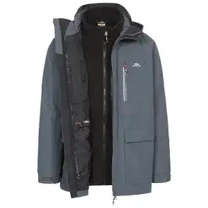3-in-1-Jacke Trespass Edgewater II, Carbon, L, Wasserdichte 3-in-1