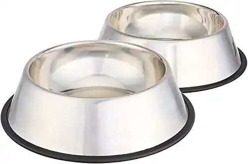 Hundenapf Amazon Basics, Edelstahl, 2er Pack, 946ml