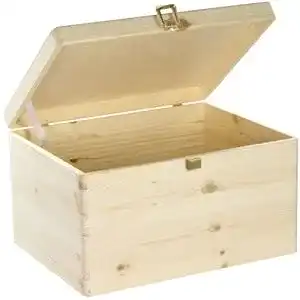 Holzkiste mit Deckel LAUBLUST & Schloss 40x30x24cm, Natur