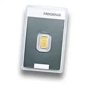 Goldbarren 1 g Heraeus Goldbarren 1g Prägefrisch