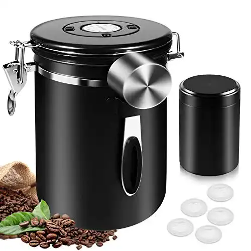 Kaffeedosen BISNIE Kaffeedose luftdicht 1800ML, Edelstahl