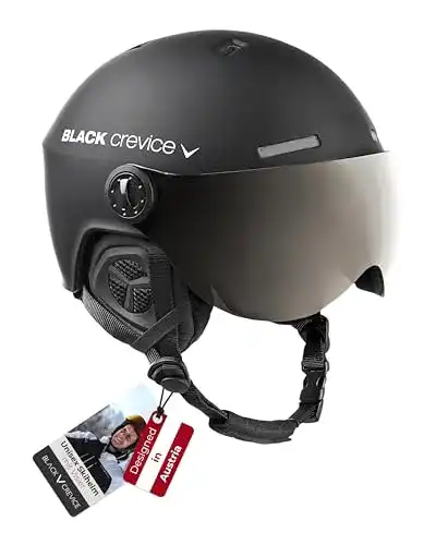 Snowboardhelm Black Crevice Skihelm mit Visier, Gstaad