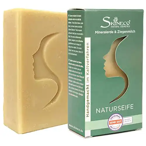 Ziegenmilchseife Skineco Naturseife mit grüner Mineralerde