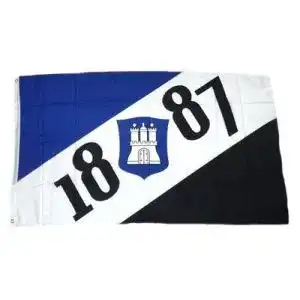 HSV-Fahne FahnenMax Fahne Hamburg 1887 Fan 90 x 150 cm