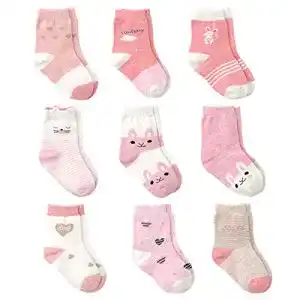 Babysocken Cotton Coming Rosa Baumwolle Baby Mädchen Socken,9 Paar