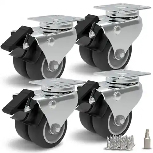 Strandkorbrollen PRIOstahl Doppelrollen Set, 4 x Lenkrolle