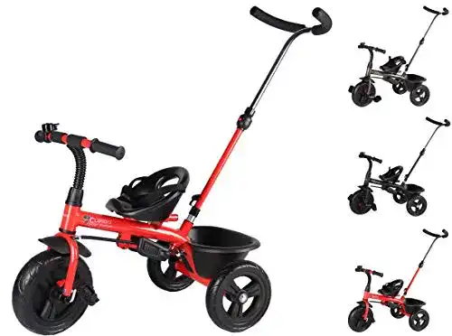 Laufdreirad Clamaro ‘Buttler Basic’ 2in1 Kinder Dreirad ab 1 Jahr mit lenkbarer Schubstange