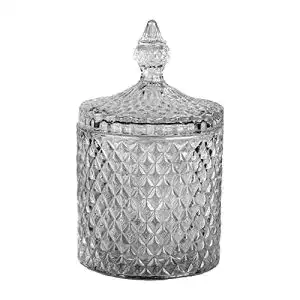 Bonboniere DRULINE Glasschale Kristallschale mit Deckel 18 cm