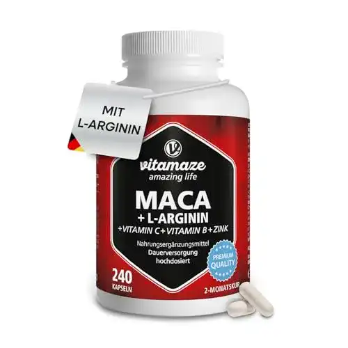 Testosteron-Booster Vitamaze – amazing life Maca Kapseln, 240 St.