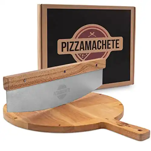 Pizza-Wiegemesser PIZZAMACHETE Pizzaschneider + Pizzabrett