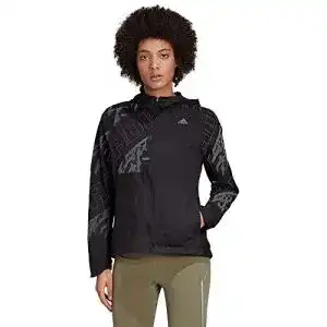 Laufjacken adidas Damen Own The Run Jacke, Black/Refsil, XS