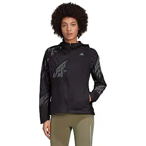 Laufjacken adidas Damen Own The Run Jacke, Black/Refsil, XS