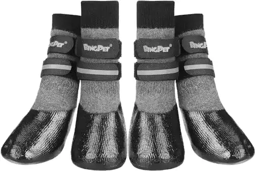 Hundesocken BINGPET mit Anti-Rutsch-Wirkung und Riemen