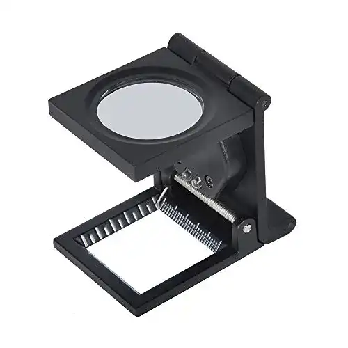 Fadenzähler Delaman, klappbare LED Lupe, 10 Fach mit Licht