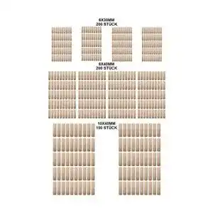 Holzdübel B2Q Set Riffeldübel Paket FSC® 500 Stück