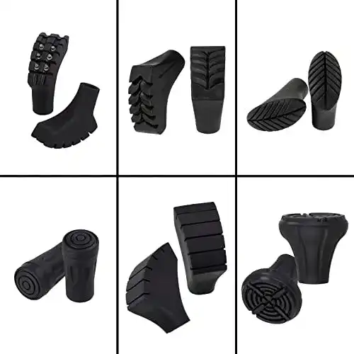 Nordic-Walking-Pads ALPIDEX Gummipuffer, 2 Paar Stone