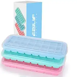Eiswürfelform EZILIF Silikon mit Deckel 24-Fach 3er Pack