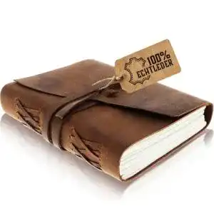 Hardcover-Notizbuch Moonster ledergebunden 18x13cm