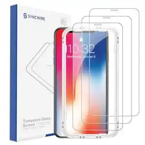 iPhone-X-Panzerglas Syncwire Schutzfolie, 3 Stück, 9H Härte