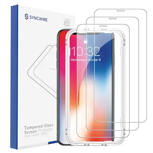 iPhone-X-Panzerglas Syncwire Schutzfolie, 3 Stück, 9H Härte