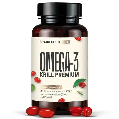 Krillöl BRAINEFFECT Kapseln hochdosiert, 60 Omega 3 Kapseln