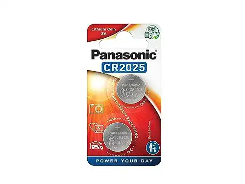 CR2025 Panasonic Lithium Knopfzelle, 3V, 2er Pack