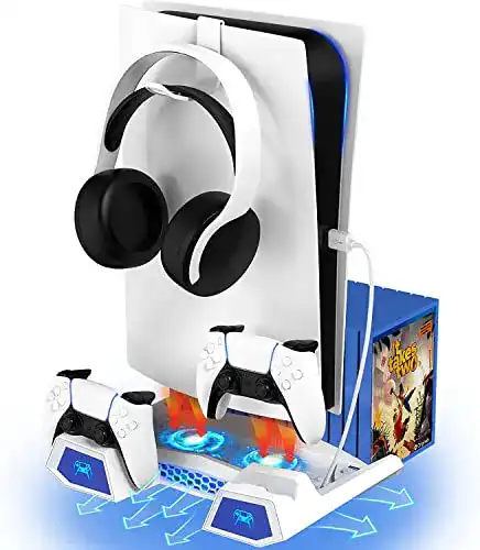 PS5-Standfuß ISENPENK PS5 Ständer mit Ventilator, PS5 Standfuß