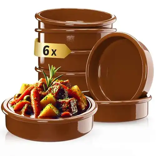 Tonschale ToCi 6er-Set Tapas-Schalen Braun Auflaufform | 175 ml