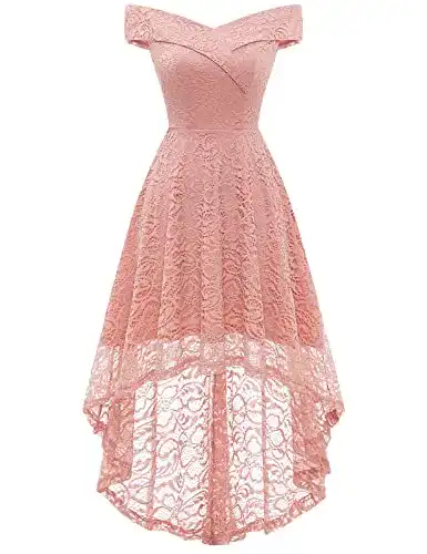 Cocktailkleid Homrain Kleider Elegant Spitzenkleid Knielang