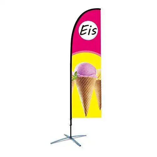 Beachflag BGF Eis über 2m hoch Reklame Eisdiele Werbefahne