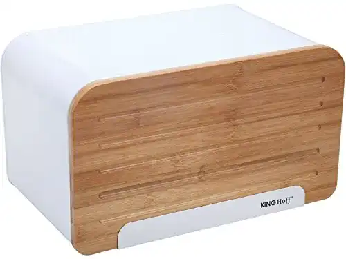 Brotkasten mit Schneidebrett Kinghoff Elegant, Holzabdeckung
