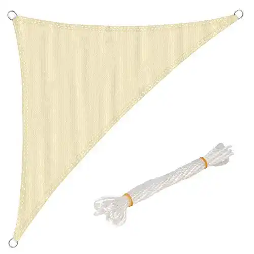 Sonnensegel WOLTU Dreieck 5x5x7m Creme atmungsaktiv