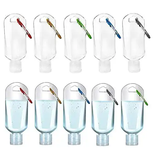Reiseflaschen mit Karabiner mistybabes 10 Stück Reiseflasche Set