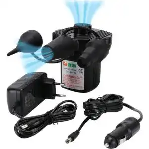 Elektrische Luftpumpe Cadrim 2 in 1 , Elektropumpe inkl. 3 Aufsätze